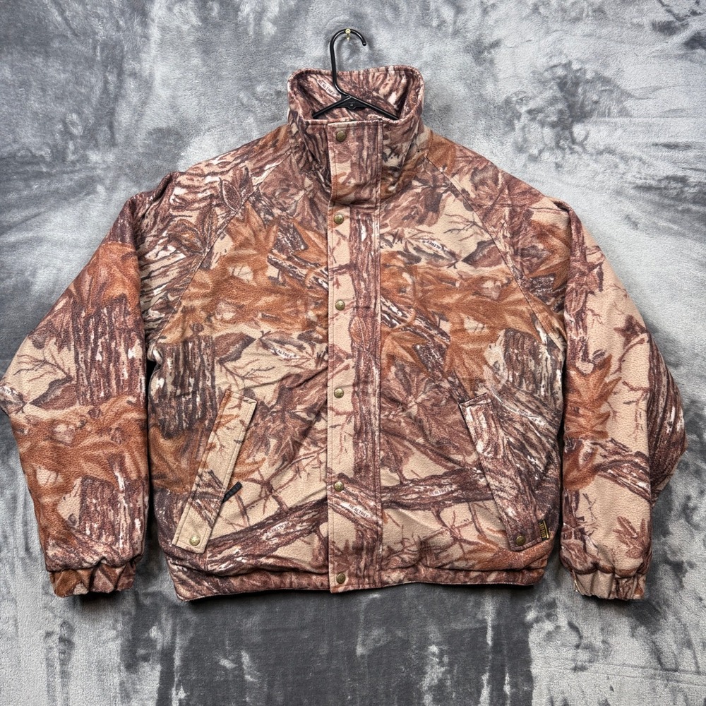 Whitewater Outdoors Jacket Mens L Brown Realtree Camo Fleece Gore-Tex Hunting